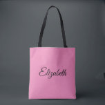 Bolsa Tote Personalizado Personalizado Seu Próprio Nome, Rosa<br><div class="desc">Substitua O Texto Do Nome Do Seu Script Aqui,  Um Elegante Modelo a Rosa Mínimo Design,  Moderno,  Comprando A Sacola De Tota Do Ombro.</div>