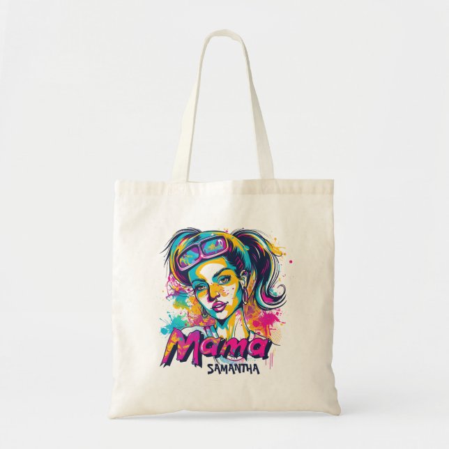 Bolsa Tote Personalizado Retro Mama Pop Art (18) (Frente)