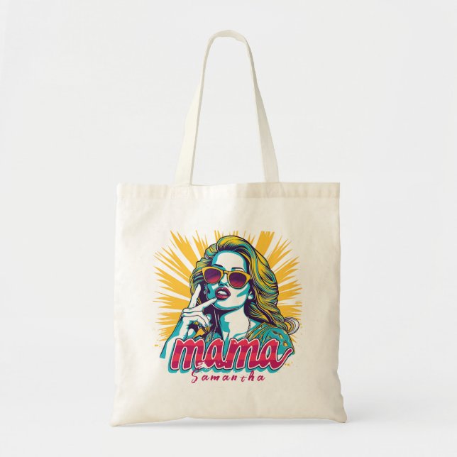 Bolsa Tote Personalizado Retro Mama Pop Art (5) (Frente)