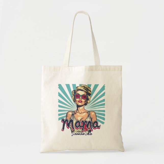 Bolsa Tote Personalizado Retro Mama Pop Art (7) (Frente)