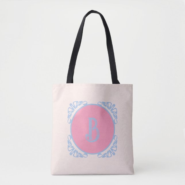 Bolsa Tote Personalizado rosa e azul  (Frente)