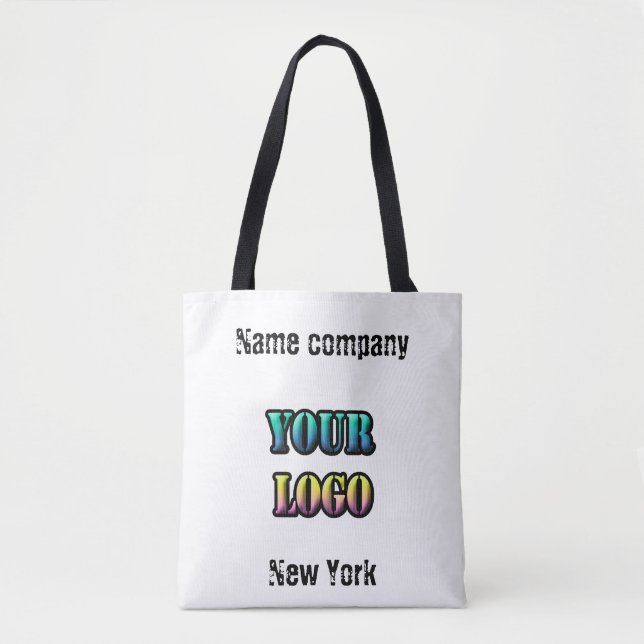 Bolsa Tote Personalizado seu nome de espaço de texto da empre (Frente)