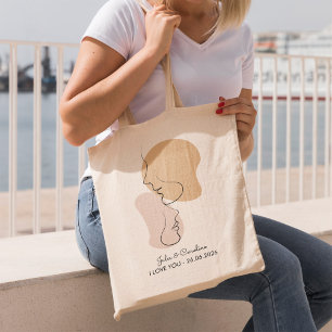 Bolsa Tote Personalizado, Uma Linha, Amor, Boho, Árabe