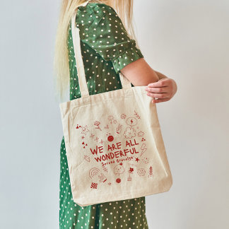 Bolsa Tote Personalizado Vermelho Tudo Maravilhoso Doodle Coq