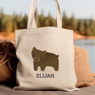 Bolsa Tote Personalizados Adoráveis Garotos De Urso Marrom