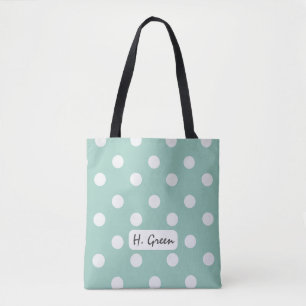 Bolsa Tote Personalizar a barra de ferramentas - Bolinhas azu