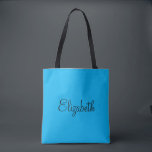 Bolsa Tote Personalizar Adicionar Seu Nome Ou Texto Modelo Az<br><div class="desc">Substitua O Texto Do Nome Do Script Aqui,  A Elegante Típografia Mínima De Design Minimalista Da Tipografia Do Modelo Sky Azul,  Comprando O Saco De Tota Do Ombro.</div>