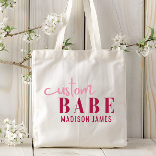 Bolsa Tote Personalizar Babe Engraçado Dizendo Nome Personali