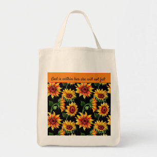Bolsa Tote Personalizar Cotação/Nome de Girassol
