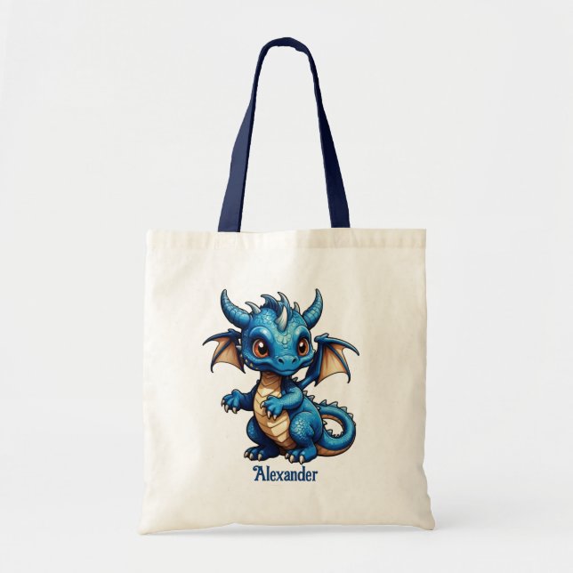 Bolsa Tote Personalizar Dragão Azul-Cinto (Frente)