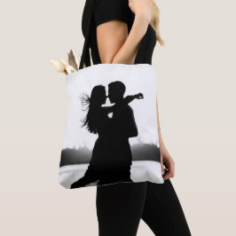 Bolsa Tote Personalizar duas fotos torna-as preto e branco