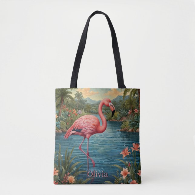Bolsa Tote Personalizar flamingo Rosa (Frente)