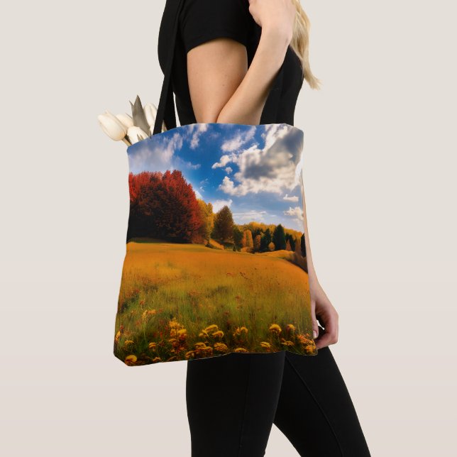 Bolsa Tote Personalizar imagem Autumn Nature Watercolor Tob B (Close Up)