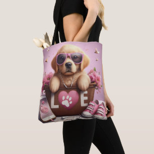 Bolsa Tote Personalizar LOVE Pw Imprimir Cachorro Pet Pet Fot