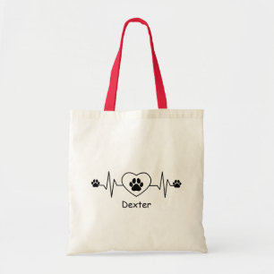 Bolsa Tote Personalizar o Cachorro e Coração do Pulso