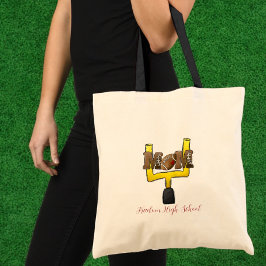 Bolsa Tote Personalizar o Nome da Escola de Posto de Futebol 