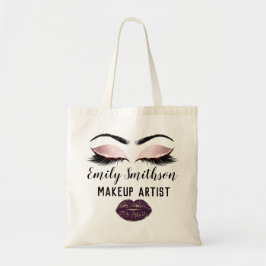 Bolsa Tote Personalizar o nome Makeup Artist Kiss Eyelashes S