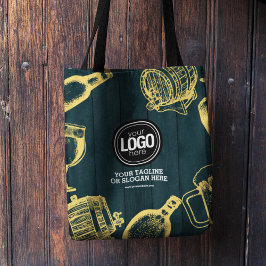 Bolsa Tote Personalizar o Tema da Cerveja Verde Escura