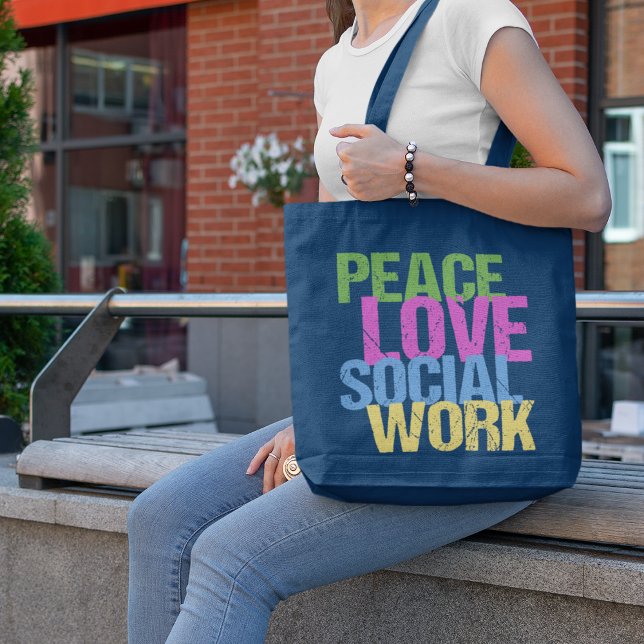 Bolsa Tote Personalizar o Trabalho Social do Peace Love (Criador carregado)