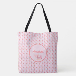 Bolsa Tote Personalizar Pink Flamingo Pattern Little Princess