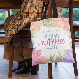 Bolsa Tote Personalizar Quatro Flores de Dia de as mães de Aq