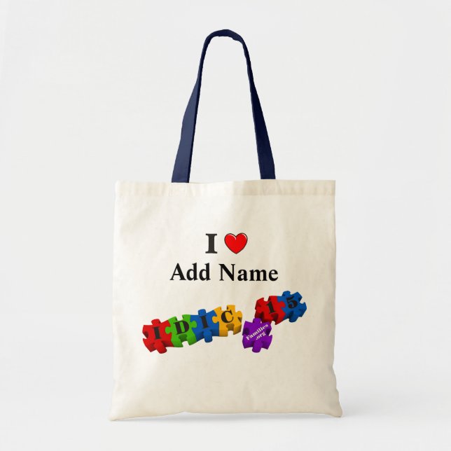 Bolsa Tote Personalizar Quebra-cabeça de multicores IDIC15 Ba (Frente)