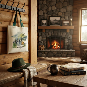 Bolsa tote personalizável com cena de floresta em 
