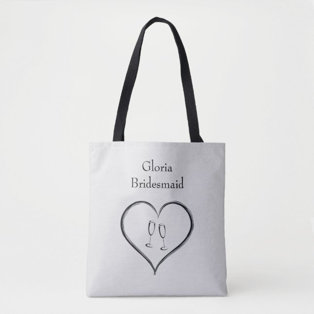 Bolsa Tote Personalizável para Damas de Honra (Frente)