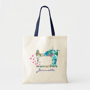 Bolsa Tote Personalize a máquina de costura estofando do nom