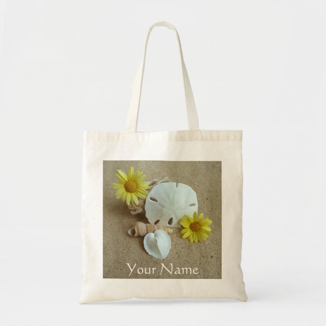 Bolsa Tote Personalize a sacola com praia e Seashells (Frente)
