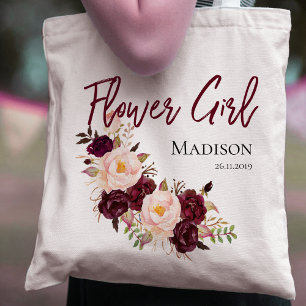 Bolsa Tote Personalize a sacola Wedding de Flowergirl