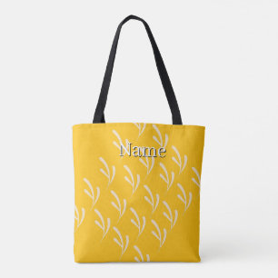 Bolsa Tote Personalize Com Seu Nome Amarelo