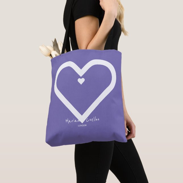 Bolsa Tote Personalize com seu Nome e Cidade ♥ Periwinkle (Close Up)
