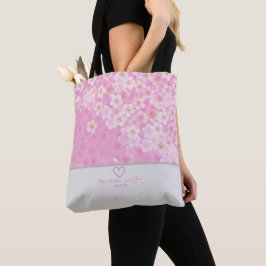 Bolsa Tote Personalize com seu nome e cidade ♥ Sakura Floral