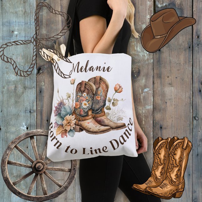 Bolsa Tote Personalize Dança de Linha Boho Ocidental (Criador carregado)