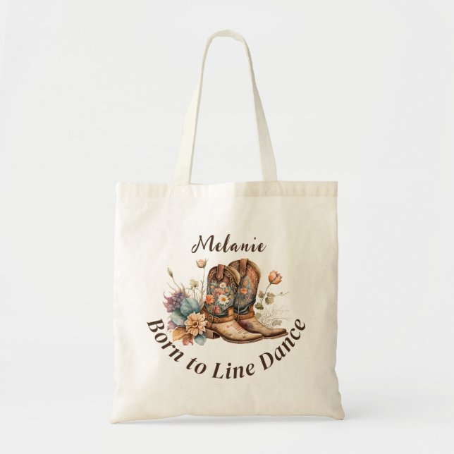 Bolsa Tote Personalize Dança de Linha Western Boho (Frente)