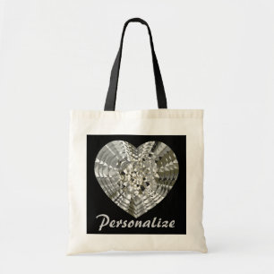 Bolsa Tote Personalize esta sacola do coração do diamante