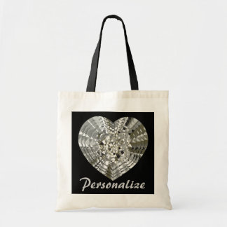 Bolsa Tote Personalize esta sacola do coração do diamante