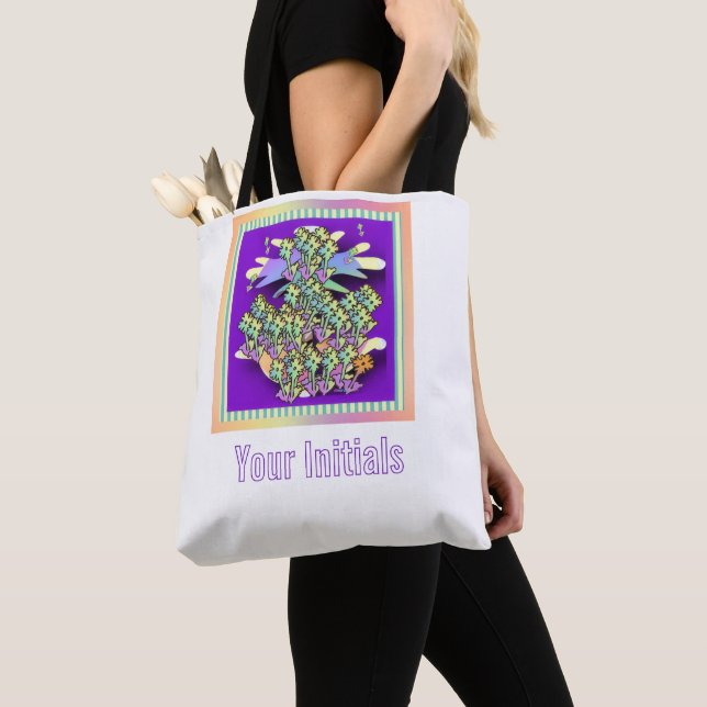 Bolsa Tote Personalize Floresta de Flores  (Close Up)