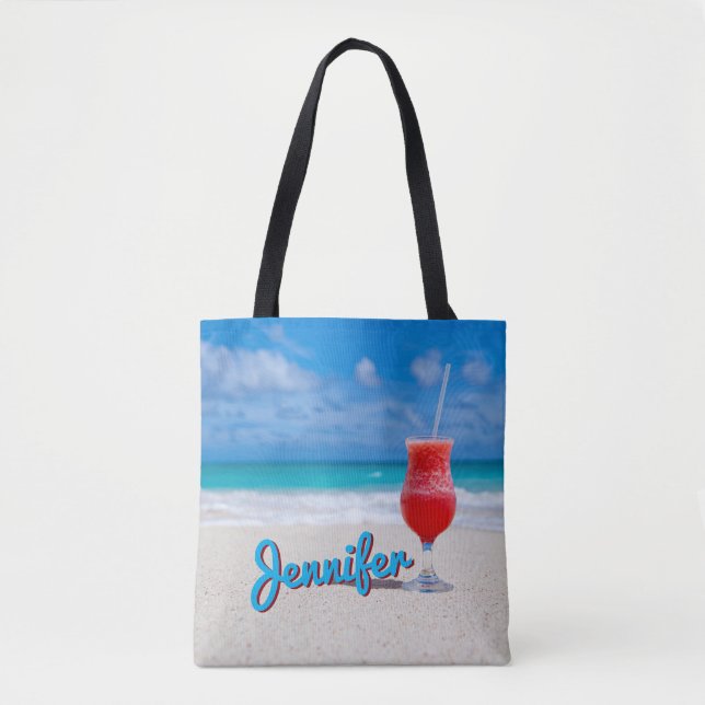 Bolsa Tote Personalize o daiquiri tropical das caraíbas do (Frente)