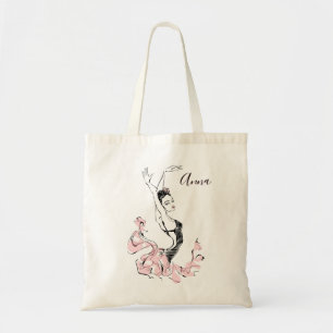 Bolsa Tote Personalize o desenho de Ballerina a rosa