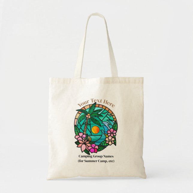 Bolsa Tote Personalize o pôr do sol sobre um oceano com pássa (Frente)
