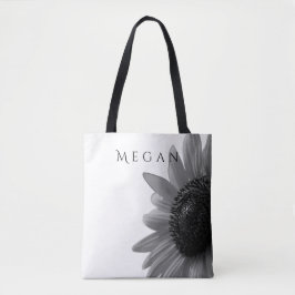 Bolsa Tote Personalize o seu nome Elegante, preto e branco, g