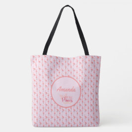 Bolsa Tote Personalize Padrão de Flamingo Rosa Pequena Prince