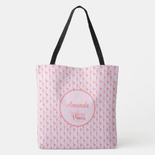 Bolsa Tote Personalize Padrão de Flamingo Rosa Pequena Prince