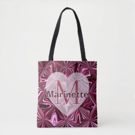 Bolsa Tote Personalize Padrão Geométrico de Mármore Rosa Meia