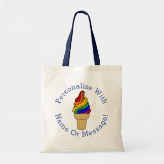 Bolsa Tote Personalize Sorvete Redemoinho Arco-íris