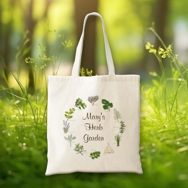 Bolsa Tote Personalize sua Sacola de Jardim de Ervas (Custom Herb Garden tote Bag
Ready for the farmers market. Fragrant, flavorful herbs and spices.)