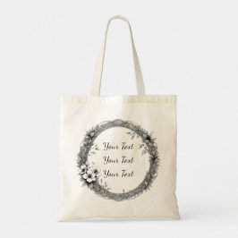 Bolsa Tote Personalized Antique Floral Sketch Tote