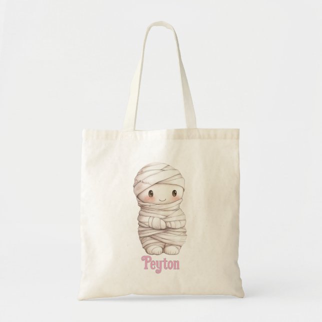 Bolsa Tote Personalized Baby Mummy Trick or Treat Bag (Frente)